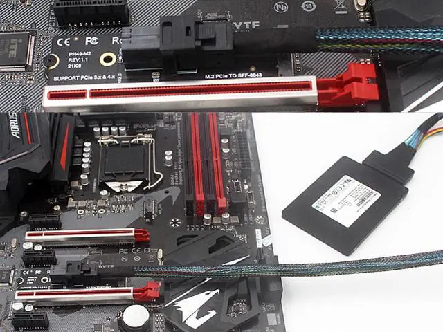 Alt view image 5 of 6 - M-Key NVMe M.2 to SFF-8643 Adapter Expansion Card, MiniSAS to NVMe PCIe 4.0 Card for U.2 (SFF-8639) NVMe SSD - Support Intel 750 SSD