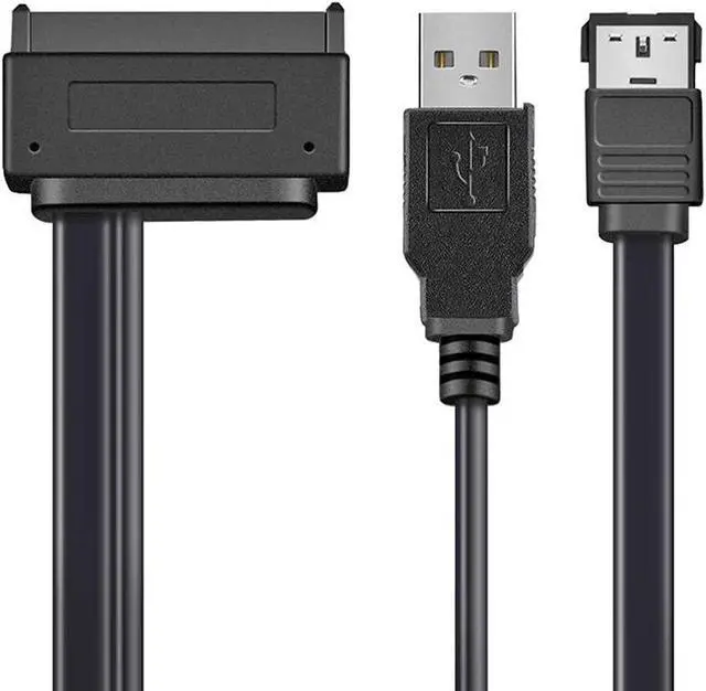 Alt view image 3 of 4 - Vszerda USB Powered eSATA Data to 2.5'' Hard Disk Drive SATA 22Pin SSD Adapter Cable for Laptop PC - 1.64FT