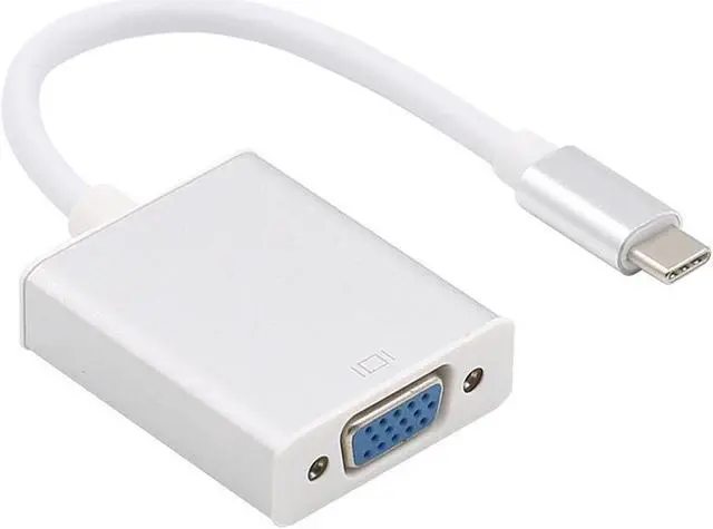 Alt view image 3 of 4 - USB C TO VGA Adapter - USB 3.1 Type C (USB-C) to VGA 1080p Adapter (Thunderbolt 3), DP Alt Mode Converter w/ Aluminium Case for 2017 MacBook Pro/Yoga 920 - Silver