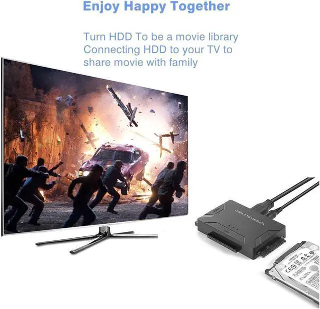 Alt view image 6 of 7 - USB 3.0 to Sata/IDE Adapter Converter Hard Driver Adapter for2.5"/3.5" SATA HDD/SSD & IDE HDD Converter Power Switch Support 4TB