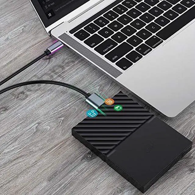 Alt view image 5 of 7 - USB C to Micro B Hard Drive Cable, 6.6ft/2M USB C Male to Micro USB Sync Cord and Wire for Portable External Hard Drives like My Passport, WD Elements,Seagate Expansion,Toshiba,Samsung M3 /Galaxy S5