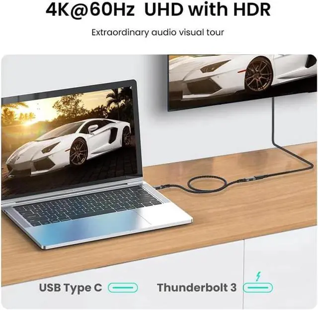 Alt view image 3 of 7 - USB C Extension Cable, 6.6ft /2M-Braided USB C Extender Cable, USB C to USB C Male to Female Cord USB 3.1 Gen 2 Sync Transfer 10Gbps 100W/5A Fast Charging 4K Display Compatible with Laptop Smartphones