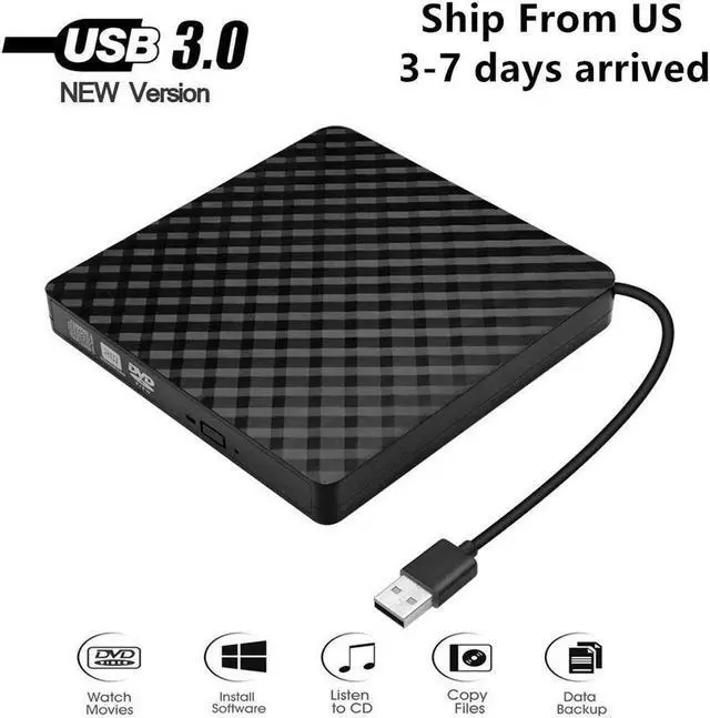 Main image of Vszerda External DVD Drive, USB 3.0 External DVD Drive Portable External Optical Drive CD DVD RW ROM Player