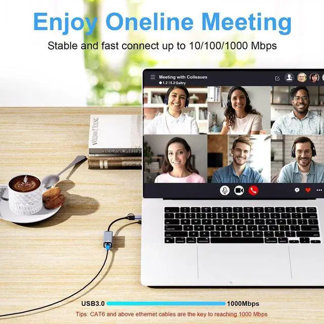 Alt view image 3 of 7 - [USB & Type-C] USB to Ethernet Adapter, USB C to Ethernet RJ45 Adapter,10/100/1000M Gigabit Ethernet LAN Network Adapter for Notebook Laptop UC164, Galaxy S21/S20, i-Mac, XPS, MacOS