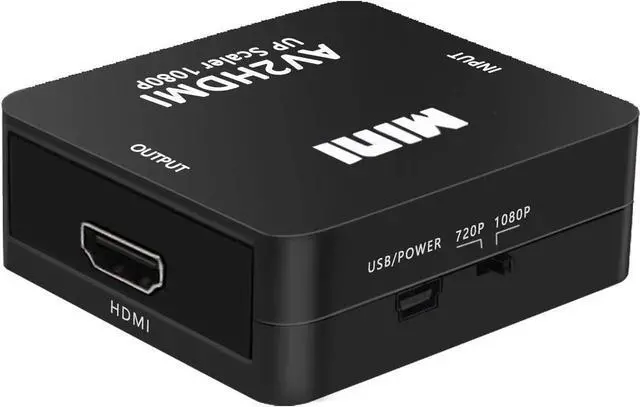 Alt view image 3 of 7 - RCA to HDMI Converter, 1080P RCA Composite CVBS AV to HDMI Video Audio Converter Adapter Compatible with N64 Wii PS2 Xbox VHS VCR Camera DVD, Support PAL/NTSC with USB Power Cable