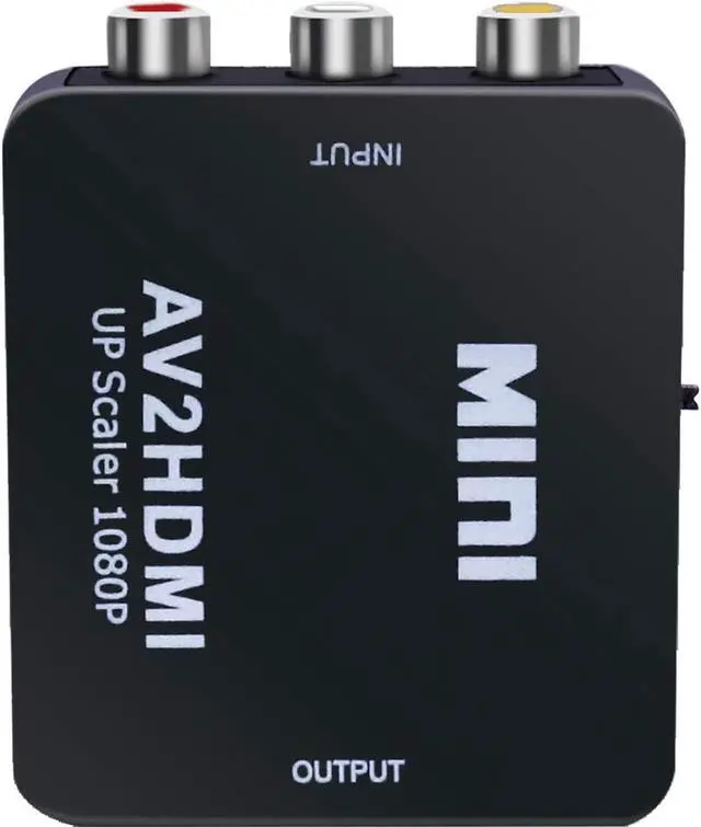 Alt view image 2 of 7 - RCA to HDMI Converter, 1080P RCA Composite CVBS AV to HDMI Video Audio Converter Adapter Compatible with N64 Wii PS2 Xbox VHS VCR Camera DVD, Support PAL/NTSC with USB Power Cable