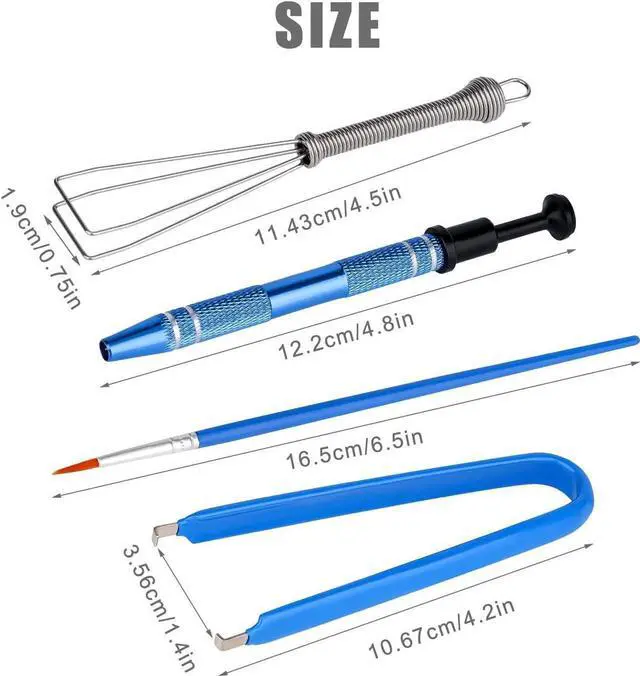 Alt view image 2 of 6 - Mechanical Keyboard Switch Puller Set, Keycap Remover Kit Keyboard Cleaner Tool Including Keycap Puller, Switch Clamp, Stem Holder, Lube Pen-Easy to Pull (Blue)
