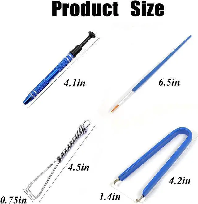 Alt view image 2 of 5 - 4 Pieces Keyboard Lube Switch Puller Kit IC Extractor Switch Puller Key Cap Puller Fine Head Grease Brush for Disassembly of Keyboard Electronic Component(4pcs Keyboard Puller Set)