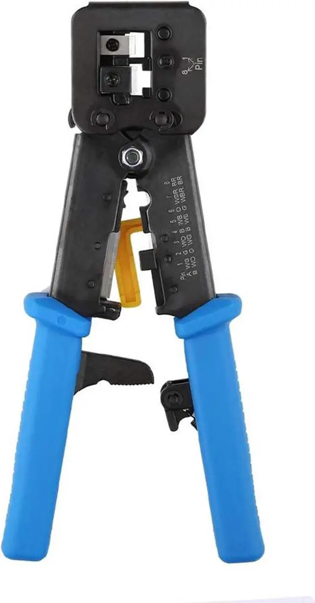 Alt view image 6 of 7 - RJ45 Crimp Tool Pass Through Cat5 Cat5e Cat6 Crimping Tool for RJ45/RJ12 Regular and End-Pass-Through connectors