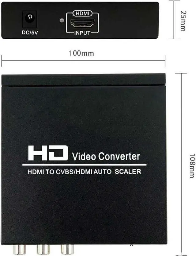 Alt view image 2 of 7 - HDMI to RCA and HDMI Converter,HDMI to AV 3RCA and HDMI Adapter Support 1080P, PAL, NTSC for HD TV and Older TV