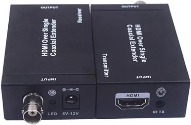 Alt view image 3 of 6 - 1080P HDMI Over Single Coaxial Extender (Transmitter + Receiver) with IR Coaxial Cable, Signal Range up to 100m