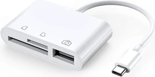 Alt view image 2 of 7 - USB C to SD Card Reader- USB Camera Connection Kit, USB C to USB OTG Adapter, Type C Micro SD Card Reader for New iPad Pro 11"/12.9" 2018, MacBook Pro, Samsung, ChromeBook, XPS and More