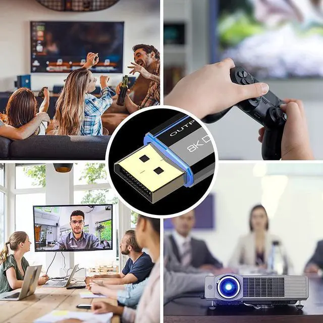 Alt view image 7 of 7 - 8K Fiber DisplayPort Cable 26Feet,Fiber Optic Displayport 1.4 Cable Supports 8K@60Hz, 4K@144Hz, High Speed 32.4Gbps,Slim and in-Wall Safe Fiber DP to DP Cable 26 ft.