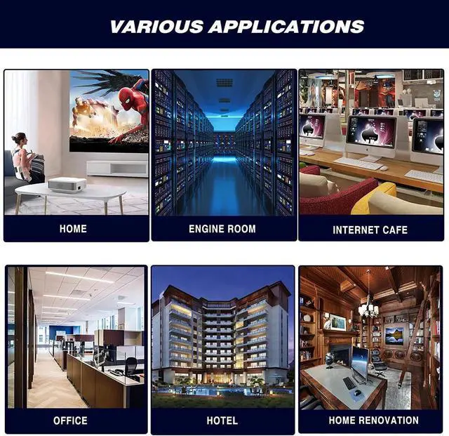 Alt view image 6 of 6 - Cat 6 Ethernet Cable 16.4 ft High Speed RJ45 Internet Cable for Outdoor & Indoor Support CAT6 Network Solid Slim Flat Black Computer LAN for PC 16.4 ft.