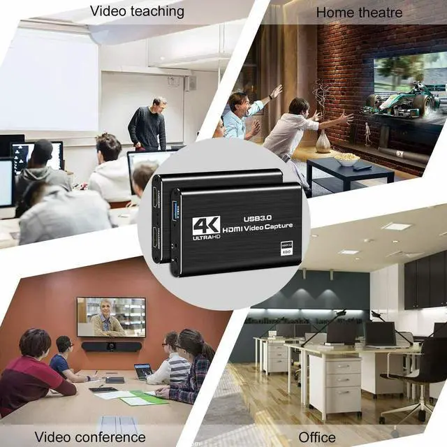 Alt view image 7 of 7 - Video Capture Card, 4K USB 3.0 Video Capture Card 1080P 60fps Video Grabber Record HDMI 4K Loopout Support PS3/ PS4 /Xbox One/DSLR/Camcorders/Action Cam