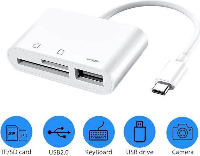 Main image of SD Card Reader, 3 in 1 USB C to USB Camera Connection Kit SD/Micro SD Card Reader, USB C to USB2.0 Female OTG Adapter for New iPad Pro 11"/12.9" 2018, Mac-Book Pro and More UBC C Device
