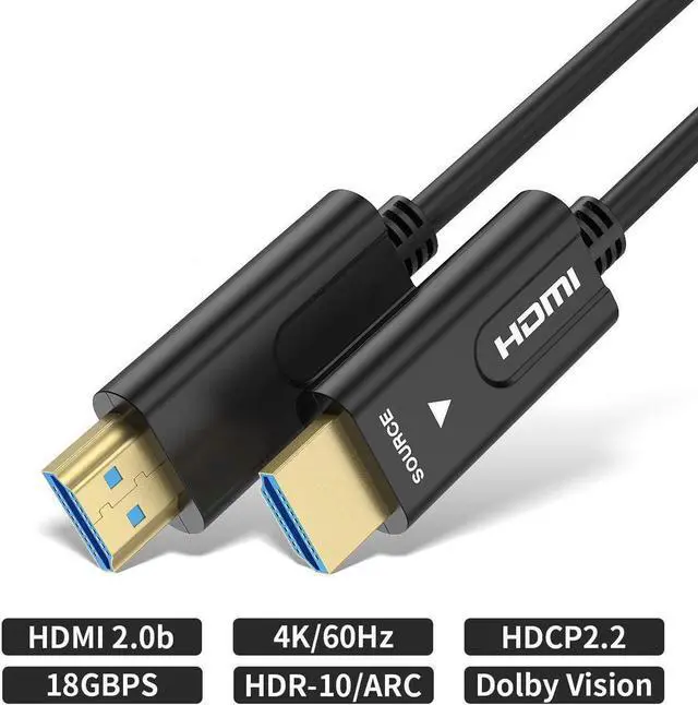 Main image of Optical Fiber HDMI Cable 2.0b Ultra-HD 4K 60Hz HDMI Fiber Optic HDR 4:4:4 Lossless amplifier 1m-100m Cable HDMI Support 18Gbps ARC,Dolby Vision, 3D,HDCP2.2,4:4:4(10M,33ft)