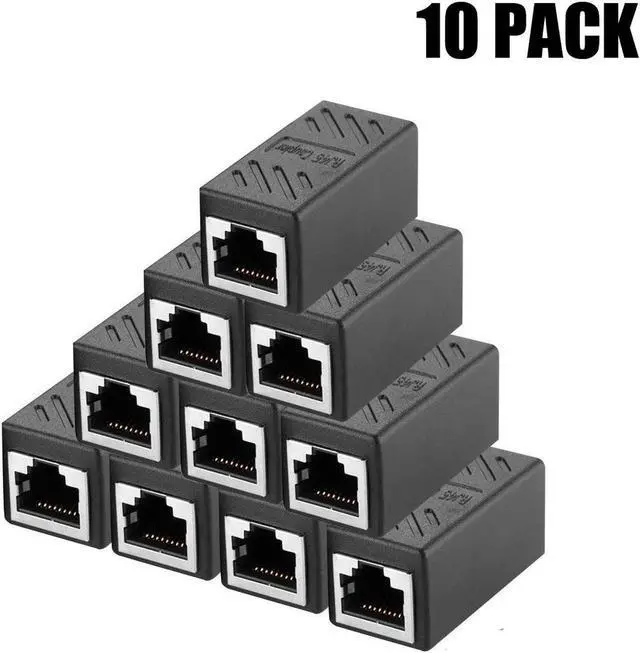 Main image of RJ45 Coupler, Ethernet Coupler, Ethernet Cable Extender Adapter, Ethernet Coupler for Cat 7 Cat6 Cat5 Cat5e Ethernet Cable Coupler Network Coupler, Female to Female (10 Pack)