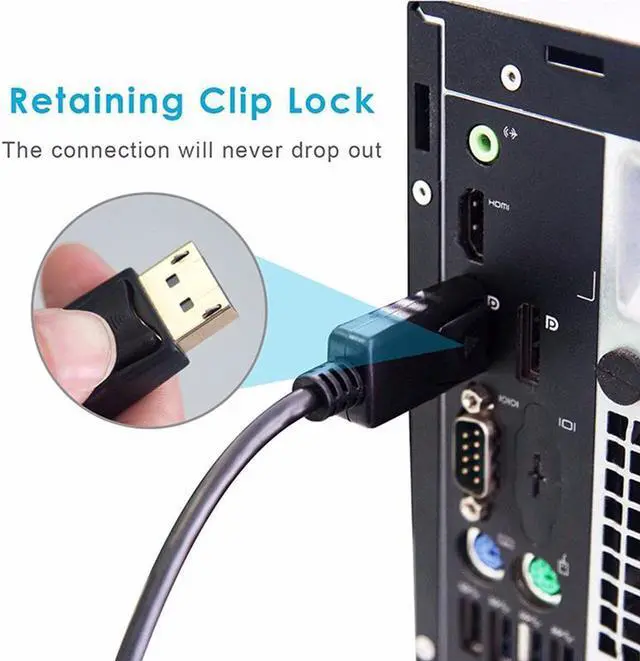 Alt view image 3 of 7 - DisplayPort to DVI Adapter, Dp Display Port to DVI Converter Male to Male Gold-Plated Cord 6 Feet Black Cable for HP and Other Brand