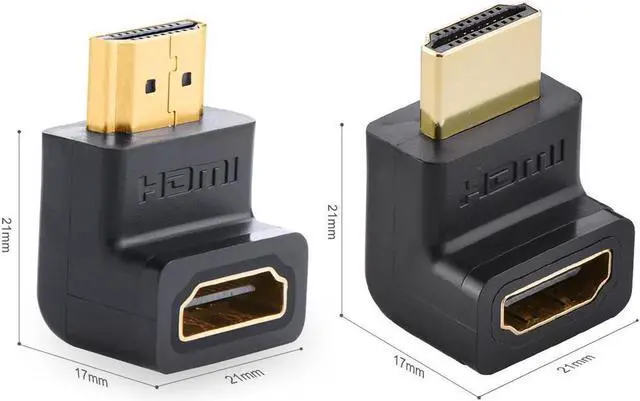 Main image of High Speed HDMI Port Saver Male to Female Adapter Right Angled 90 Degree +270 degree