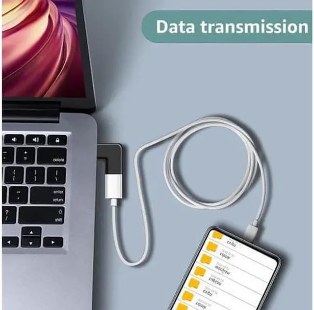 Alt view image 7 of 7 - USB C Adapter 90 Degree Male to Female Type C Adapter Angled Right & Left and Up & Down Extension Connector (2Pack)