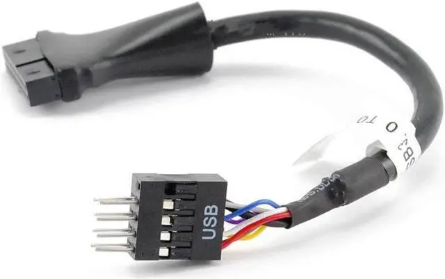 Alt view image 3 of 3 - 4" USB 3.0 20-Pin Motherboard Header Female to USB 2.0 8-Pin Male Adapter
