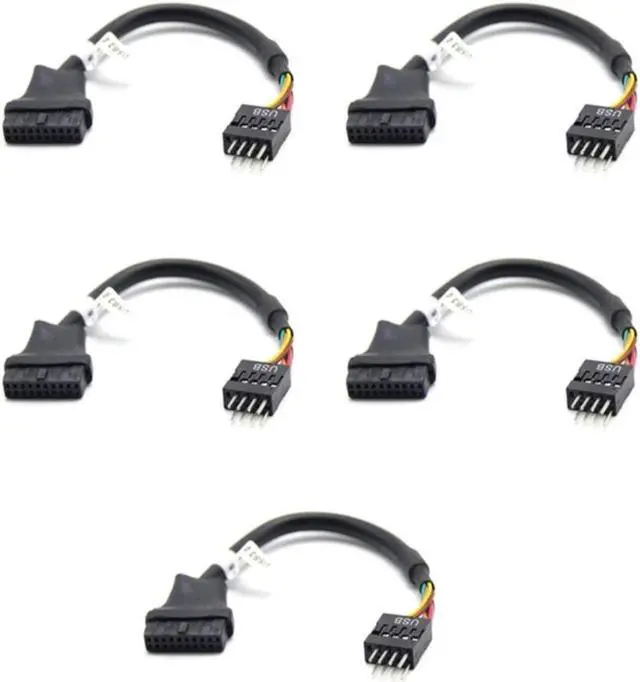 Main image of 5PCS USB 3.0 20 Pin Motherboard Header To Usb 2.0 9 Pin Adapter Converter Cable Male Female for Computer PC Adapter Cord