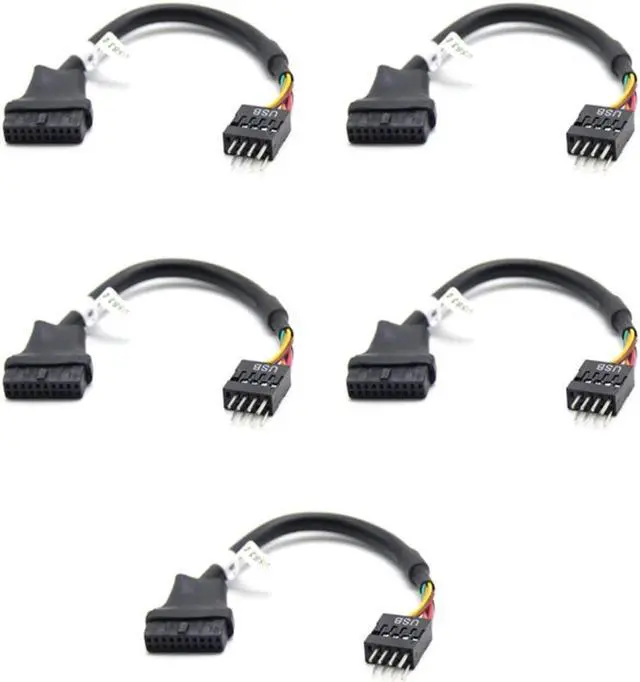 Alt view image 2 of 3 - 5PCS USB 3.0 20 Pin Motherboard Header To Usb 2.0 9 Pin Adapter Converter Cable Male Female for Computer PC Adapter Cord