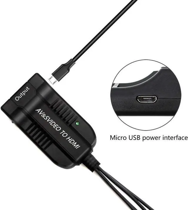 Alt view image 2 of 5 - Female AV S Video to Hdmi Video Converter Adapter Female S Video Input PortFemale AV(CVBS) Input PortHdmi Output with Micro Cable for HDTV DVD