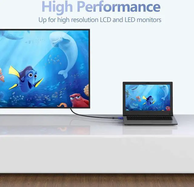 Alt view image 6 of 7 - VGA to VGA Monitor Cable, 15 pin 1080P Full HD Male to Male Cor for Computer PC Laptop to Monitor Screen Projector with VGA Plug Port (5 Feet)