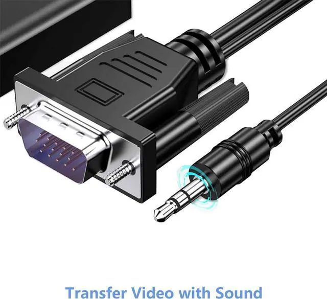 Alt view image 7 of 7 - VGA to HDMI Adapter for Connecting Traditional VGA Interface Laptop, PC to HDMI Monitor or Projector,1080P VGA Male to HDMI Female Converter with 3.5mm Audio Lead and Power Supply Port