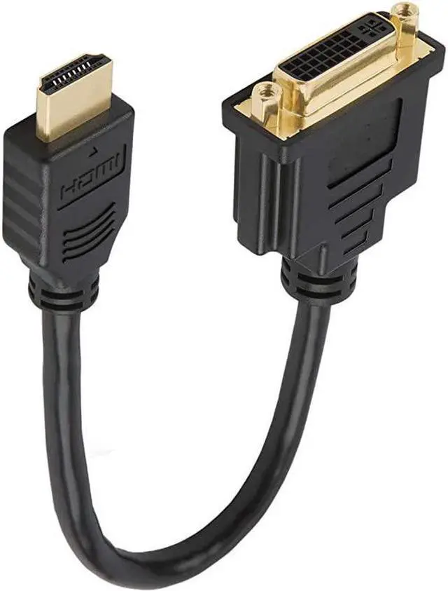 Alt view image 7 of 7 - HDMI to DVI Cable 2Pack 05 Feet HDMI Male to DVI24+1 Female Adapter Cable Gold Plated HDTV to DVI Cable Support 1080P3D 15CM Black