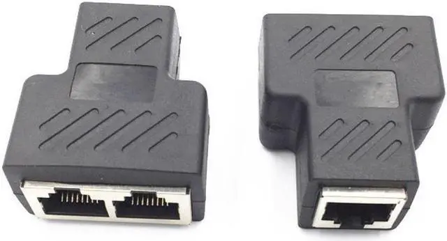 Main image of 2PCS RJ45 Connector RJ45 Splitter 8P8C Network Adapter Extender Connector Suitable for Cat5E Cat6 Cat7 Ethernet Router Function