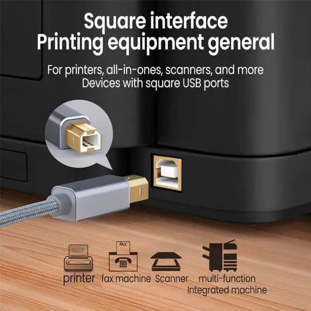 Alt view image 4 of 7 - USB C to Printer Cable,USB C to USB B Male Scanner Cord Compatible with DIMI, Google Chromebook Pixel, MacBook Pro, HP Canon Printers, iPad Pro and More Type-C Devices/Laptops, 3.3FT