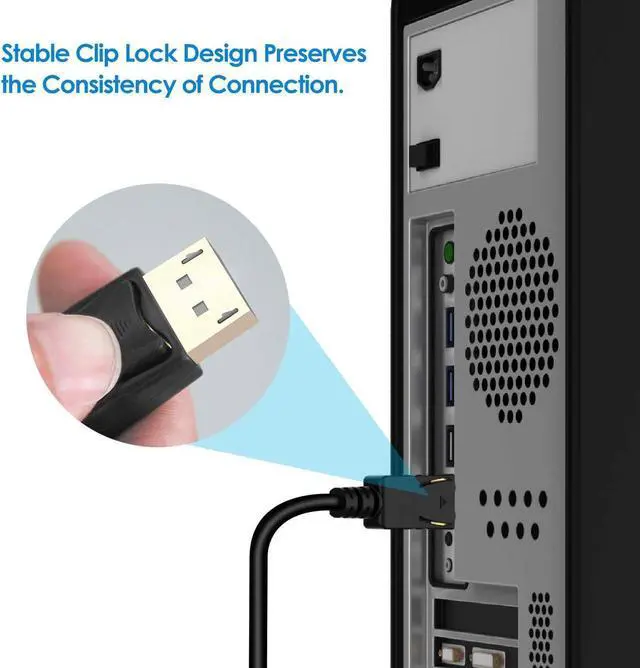 Alt view image 3 of 7 - Displayport to HDMI, 4K DP to HDMI Cable Gold-Plated High Speed (4K 30Hz, 1080P 120Hz) Uni-Directional Video Display Cord Compatible for HP  Monitor Projector Computer,10 ft.