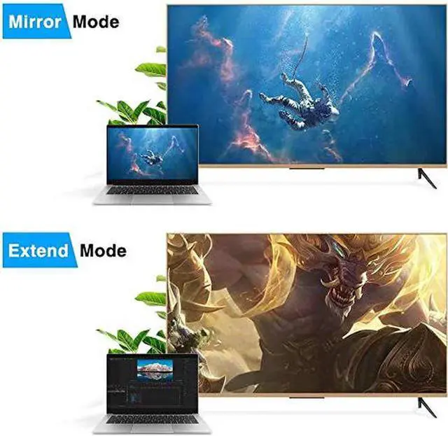 Alt view image 5 of 7 - DisplayPort to HDMI, Uni-Directional Gold-Plated DP Display Port to HDMI Adapter (Male to Female) 1080P HD Converter for Computer Laptop