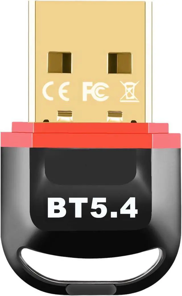 Main image of USB Bluetooth 5.4 Adapter Plug & Play Bluetooth Dongle Receiver Long Range Support Windows 11/10/8.1 for Desktop Laptop PS/Xbox Keyboard Mouse Headset(Red)