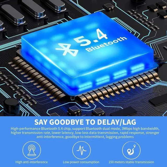 Alt view image 4 of 7 - USB Bluetooth 5.4 Adapter Plug & Play Bluetooth Dongle Receiver Long Range Support Windows 11/10/8.1 for Desktop Laptop PS/Xbox Keyboard Mouse Headset(Red)