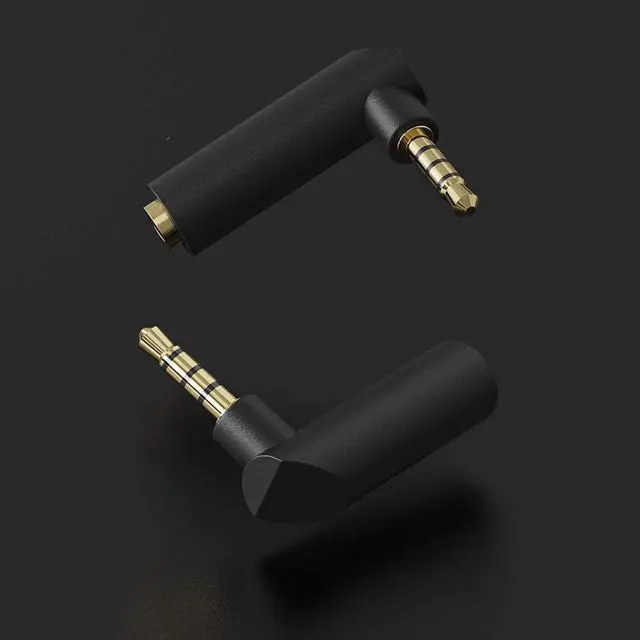 Alt view image 4 of 4 - Right Angle 3.5mm, 90 Degree Audio Adapter Headphone Jack TRRS 1/8" Male to Female Connector for Laptop, Xbox Controler, Smartphone, Roku Remote (2-Pack)