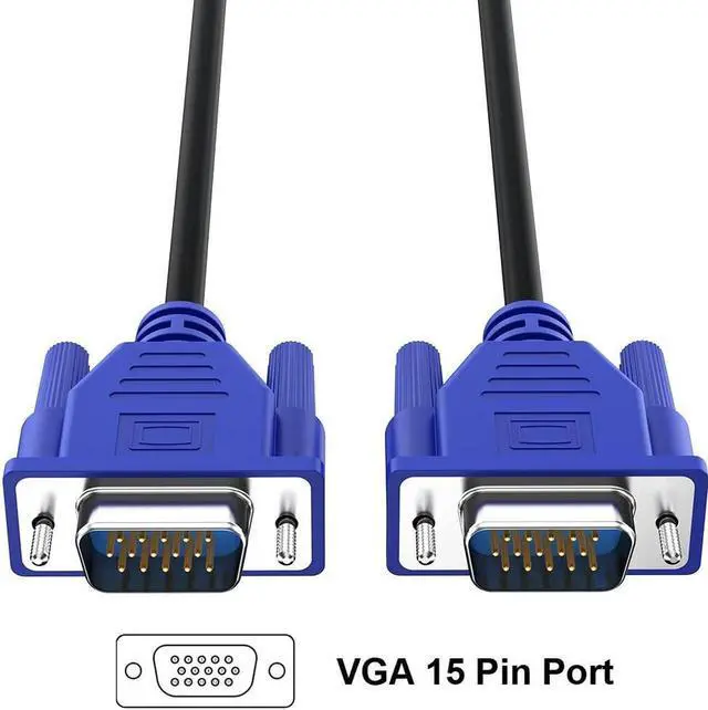 Alt view image 6 of 7 - VGA Cable 5 Feet 5-Pack, Male VGA to VGA Male Monitor Computer Cable Adapter Cord HD15 1080P Full HD High Resolutionfor TV Computer Projector-Blue