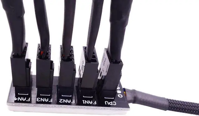 Alt view image 5 of 6 - 4-Pin PWM Fan Power Supply Cable 1 to 5 Splitter 5 Way Hub PC Case Internal Motherboard Fan Power Extension Cable Cord Wire for ATX Computer Case 4-Pin and 3-Pin Cooling Fans (13 inch, Black)