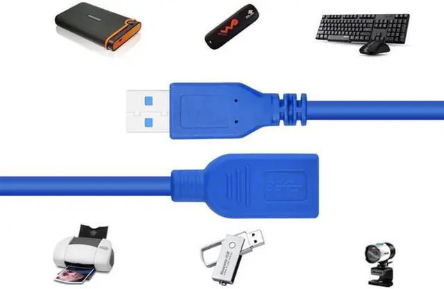 Alt view image 6 of 6 - USB 3.0 Extension Cable 5ft, USB 3.0 Extension Cable - A-Male to A-Female for USB Flash Drive, Card Reader, Hard Drive, Keyboard, Mouse, Printer, Camera