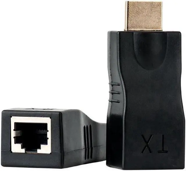 Alt view image 2 of 4 - HDMI Extender,HDMI TO RJ 45 Up to 100ft HDMI Ethernet Network Extender Adapter Over RJ45 Cat5e Cat6 Cable (30M Sender + Receiver, 1 Port RJ45)