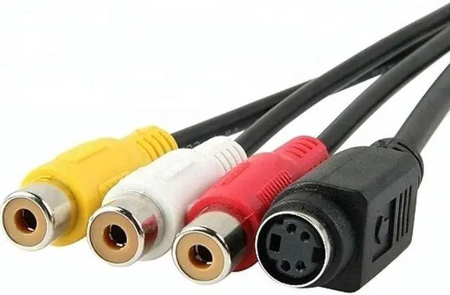 Alt view image 3 of 4 - VGA to RCA Cable VGA Male to S-Video 3 RCA Jack Female Composite AV TV Out Adapter Converter Video Cable for TV PC Computer AV Projector (black)