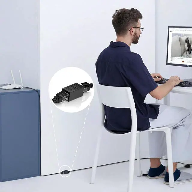 Alt view image 7 of 7 - 6 Pack RJ45 Cat 6 Coupler, Ethernet Cable Extender, in Line Ethernet Connector for Cat7 Cat6 Cat5e Cat5 Ethernet Cable, Ethernet Extender Adapter Female to Female, Ethernet Network Cable Coupler