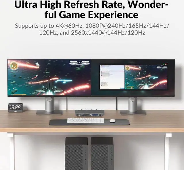 Alt view image 4 of 7 - AV Access KVM Switch Dual Monitor 4K@60Hz, USB 3.0 KVM Switch 2 Monitors 2 Computers, for Gaming PC Keyboard Mouse Switcher, EDID, Hotkey Switch