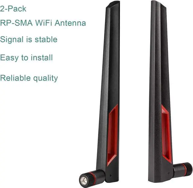 Alt view image 5 of 7 - WiFi Antenna with RP-SMA Male Connector, 2.4GHz 5GHz 5.8GHz Dual Band Antenna for PCI-E WiFi Network Card USB Wireless Camera Router Hotspot etc. 2pcs