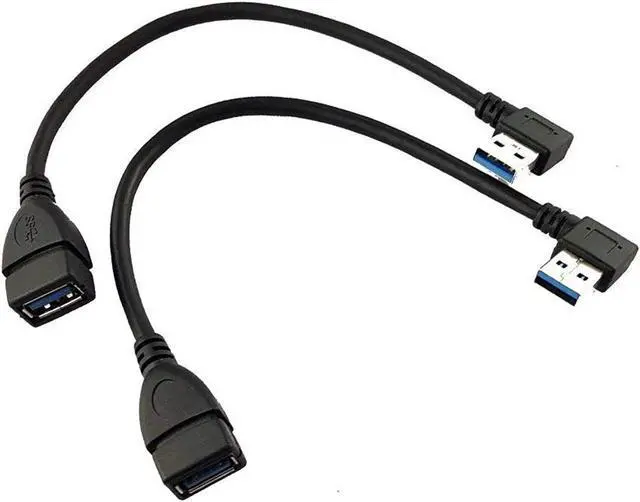 Main image of 2Pack SuperSpeed USB 3.0 Angle Male to Female Extension Cable 15CM -2Pack Each of Left Angle and Right Angle