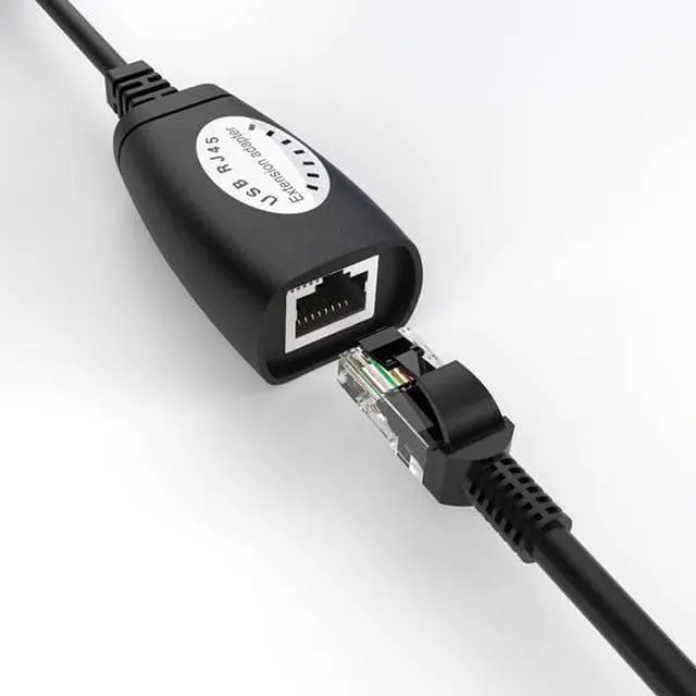Alt view image 3 of 7 - USB to cat5 Adapter USB RJ45 Ethernet for Cat6/5/5e Extension Cable Adapter USB 2.0 Extender  Cat5 Extender Cable Adapter