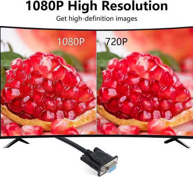 Alt view image 4 of 6 - 90 Degree VGA Cable Down Angle VGA Male to VGA Female Cable 1080P Full HD Computer Monitor Cable 0.5M (Down)